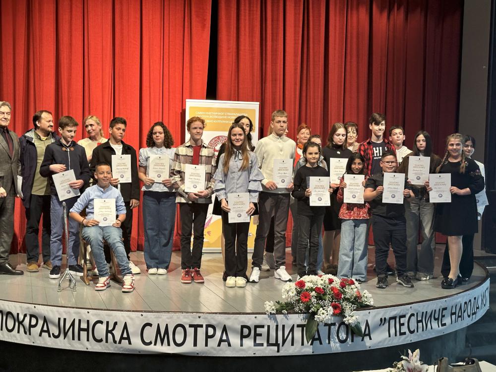 Uspeh recitatora iz Kule na Pokrajinskoj smotri u Sečnju