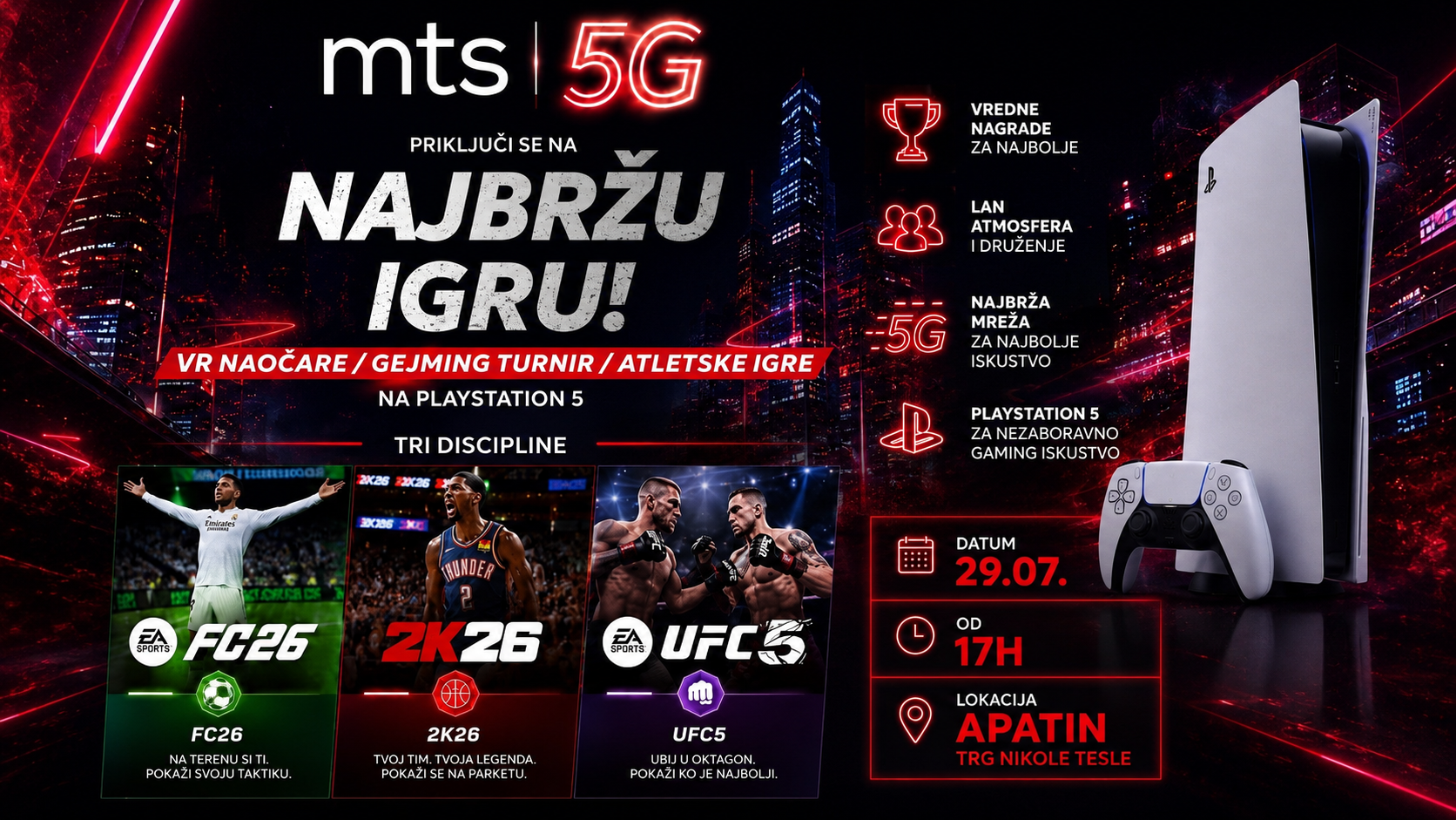MTS organizuje gejming spektakl u Apatinu